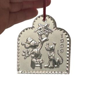 Vintage Waterford Crystal and Disney 1999 Mickey and Pluto Holiday Ornament